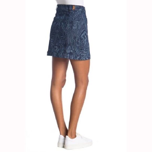 NWT 7 For All Mankind Jean Zebra Print Skirt -27 - Picture 2 of 10